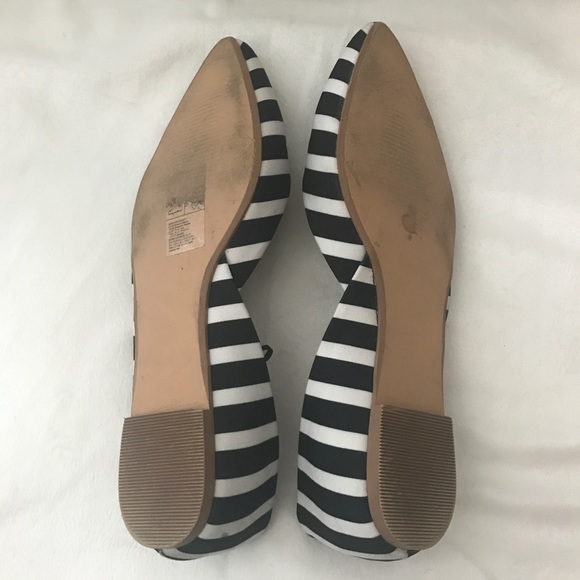 Striped point toe flats, black & white - Picture 4 of 4
